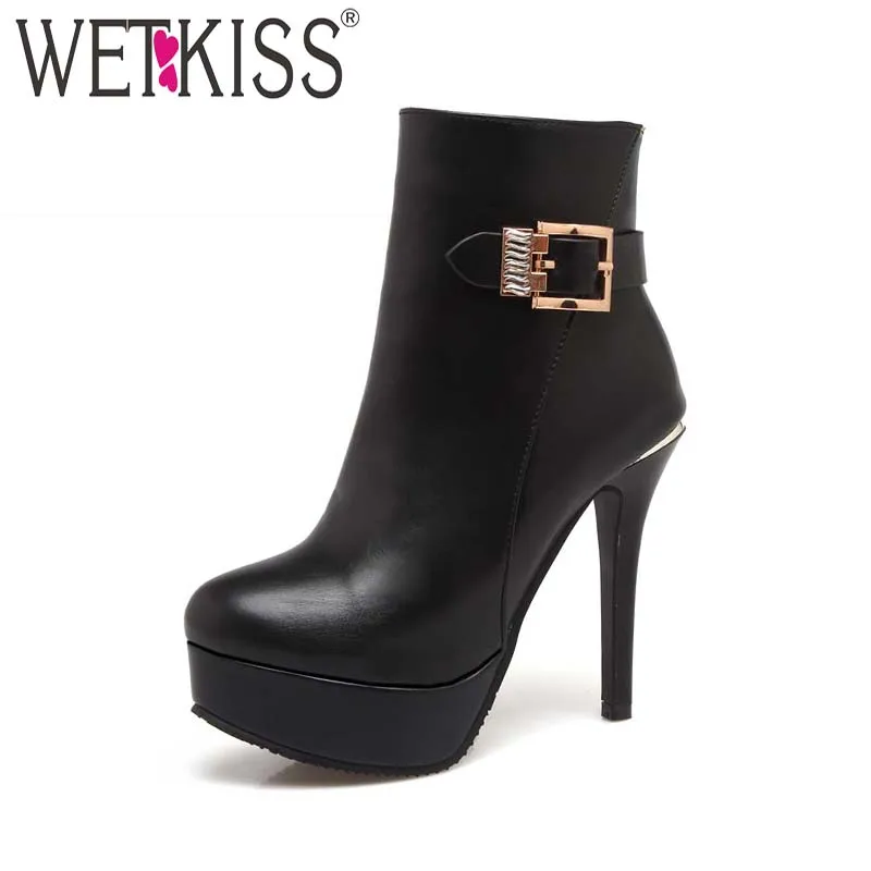 WETKISS Sexy High Heel Women Shoes On The Platform Buckle Strap Ankle Boots Add Fur Winter Boots 2018 New Zip Plus Size 33-48
WETKISS Sexy High Heel Women Shoes On The Platform Buckle Strap Ankle Boots Add Fur Winter Boots 2018 New Zip Plus Size 33-48