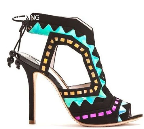 Hot Summer Rome Style Talons Femme Sandale String Bead Lace-up Gladiator Sandals Mixed Colors Thin High Heels Party Shoes Woman
Hot Summer Rome Style Talons Femme Sandale String Bead Lace-up Gladiator Sandals Mixed Colors Thin High Heels Party Shoes Woman