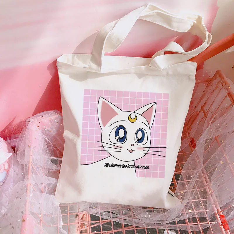 Sailor Moon Cat Sweet Shoulder Bag New Harajuku Cartoon Print Canvas Bag Female College Fun Cute Japanese Open pocket Bags
Sailor Moon Cat Sweet Shoulder Bag New Harajuku Cartoon Print Canvas Bag Female College Fun Cute Japanese Open pocket Bags