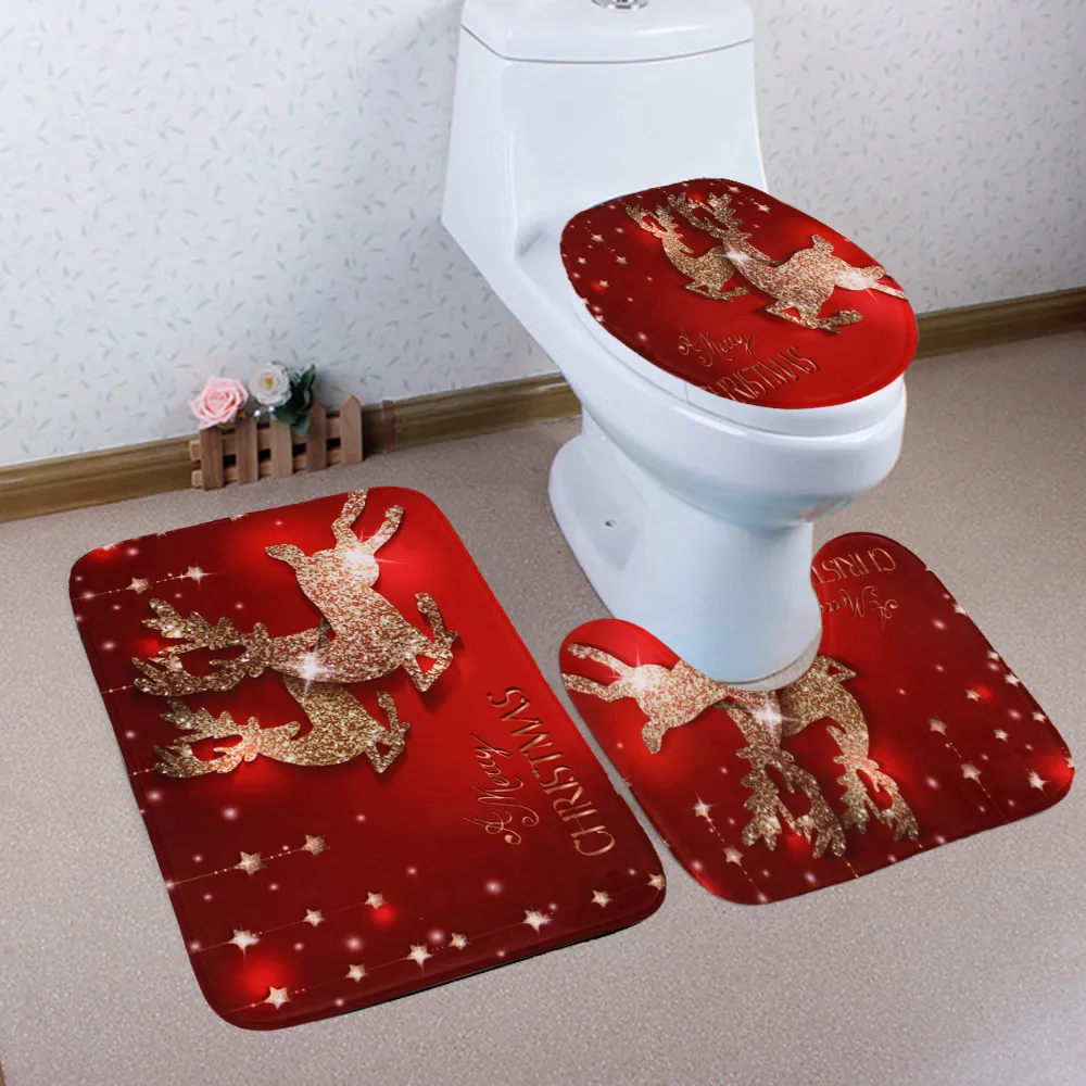 3PCS Christmas Bathroom Non-Slip Pedestal Rug Lid Toilet Cover Bath Mat Set decorations for home navidad Tampa sanitaria Q4
3PCS Christmas Bathroom Non-Slip Pedestal Rug Lid Toilet Cover Bath Mat Set decorations for home navidad Tampa sanitaria Q4