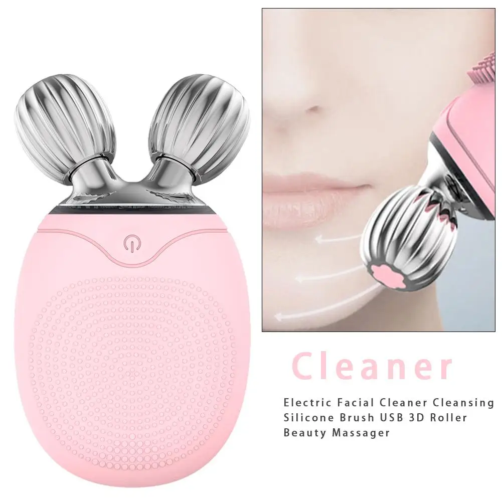 Electric 3D V Face Slim Shaping Skin Lifting Tightening Roller Massager Sonic Silicone Facial Cleanser Cleansing Washing Brush
Electric 3D V Face Slim Shaping Skin Lifting Tightening Roller Massager Sonic Silicone Facial Cleanser Cleansing Washing Brush