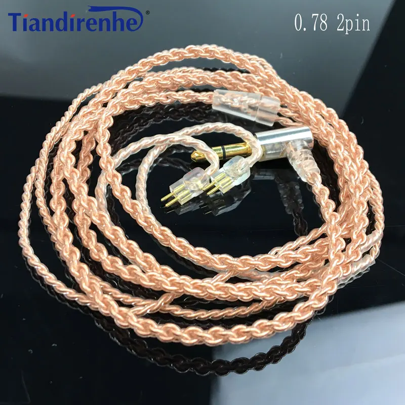 

New 0.78mm 2 Pin Rose Gold Single Crystal Copper Upgrade Cable For Weston 1964 UE3X UE18 W4R Earphone Headset For iphone xr