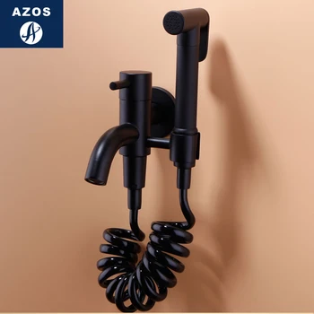 Azos Bidet Faucet Pressurized Sprinkler Head Brass Black Cold Water Two Function Toilet Space Saving Balcony Round PJPQ025B
Azos Bidet Faucet Pressurized Sprinkler Head Brass Black Cold Water Two Function Toilet Space Saving Balcony Round PJPQ025B