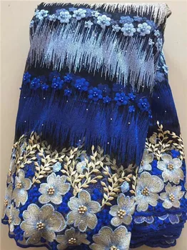 New Arrival High Quality African French Royal Blue Lace Fabric With Beads Embroidered Mesh Lace Fabric For Wedding dress
New Arrival High Quality African French Royal Blue Lace Fabric With Beads Embroidered Mesh Lace Fabric For Wedding dress