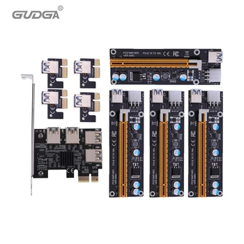 PCI-E riser PCI Express 1X to 16X Riser Card 1 to 4 USB 3.0 Multiplier Hub Adapter with 4pcs 6pin riser For BTC Mining Miner
PCI-E riser PCI Express 1X to 16X Riser Card 1 to 4 USB 3.0 Multiplier Hub Adapter with 4pcs 6pin riser For BTC Mining Miner