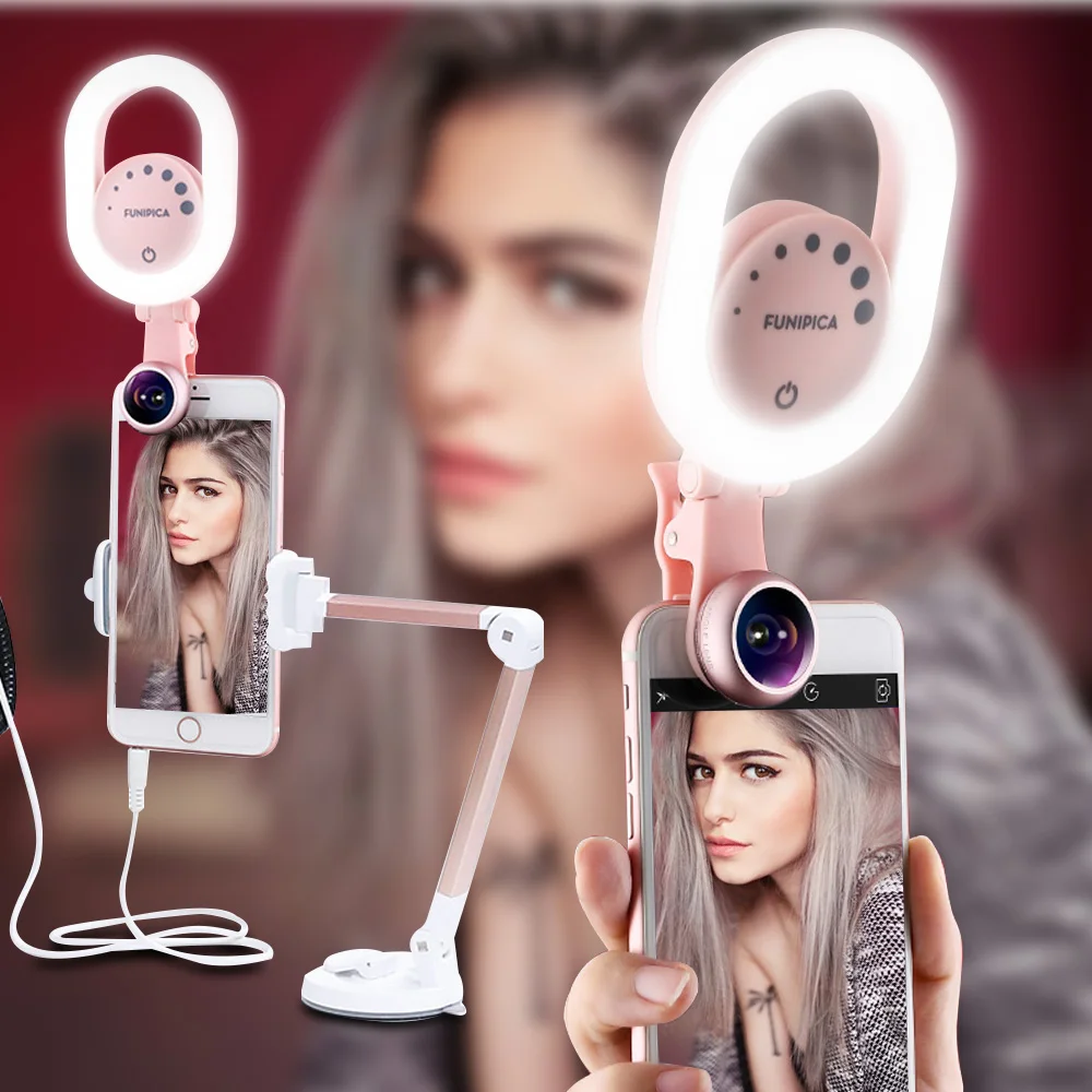 Dimmable 3 in 1 Phone Wide Angle Macro Lens LED Selife Light with Travel Case for iPhone Xs Max X Samsung S8 S9 Huawei P20 Pro
Dimmable 3 in 1 Phone Wide Angle Macro Lens LED Selife Light with Travel Case for iPhone Xs Max X Samsung S8 S9 Huawei P20 Pro