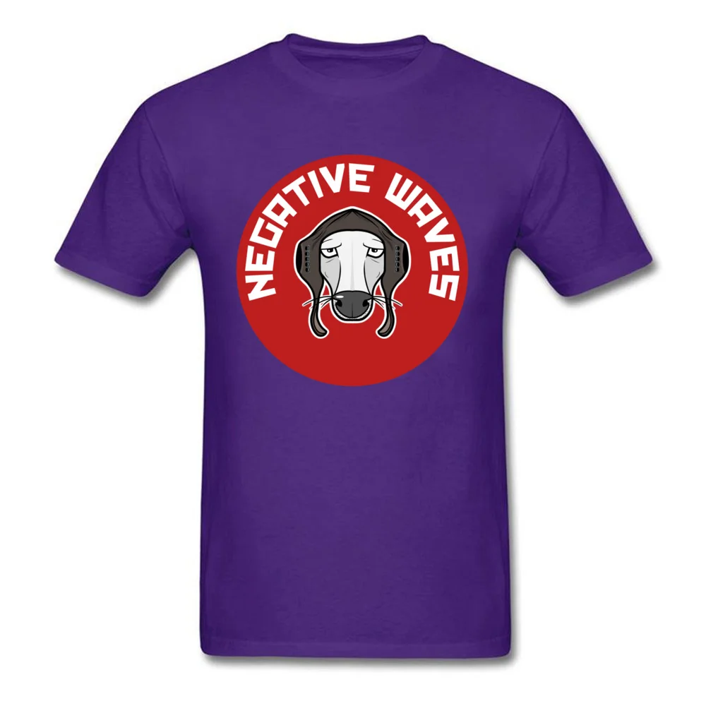 Negative Waves Stickers Short Sleeve Tops Shirts Round Collar Cotton Men Top T-shirts Printed T-shirts New Coming Negative Waves Stickers purple
