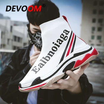 Spring High Top Running Shoes Flying Socks Shoes Man Women Sports Stretch White Sneakers Flat Sports Shoes Women basket femme 44
Spring High Top Running Shoes Flying Socks Shoes Man Women Sports Stretch White Sneakers Flat Sports Shoes Women basket femme 44