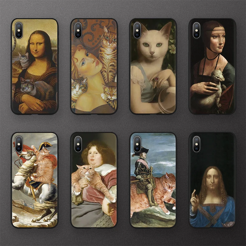 Mona Lisa Cats Funn Phone Case For iphone XS Max XR X 6 6S 7 8 Plus 10 5 5S SE Back Cover Case For iphone XR Soft TPU Coque Capa
Mona Lisa Cats Funn Phone Case For iphone XS Max XR X 6 6S 7 8 Plus 10 5 5S SE Back Cover Case For iphone XR Soft TPU Coque Capa