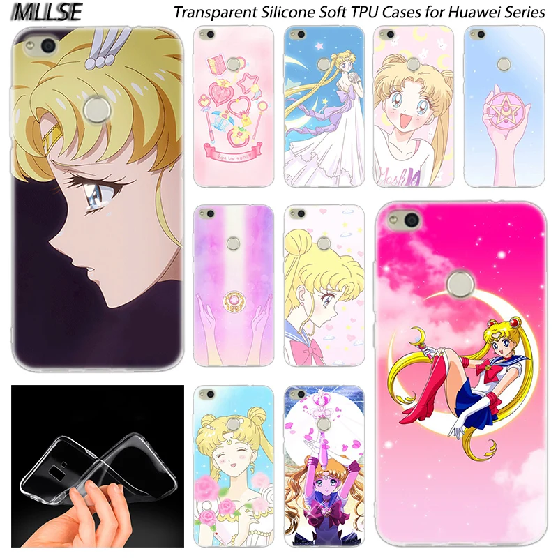 

Anime Sailor moon lovely Silicone Case for Huawei NOVA 3 3i 4 Honor 7A Pro 7S 6X 7X 8X 8 9 10 Lite Play View 20 Fashion Cover