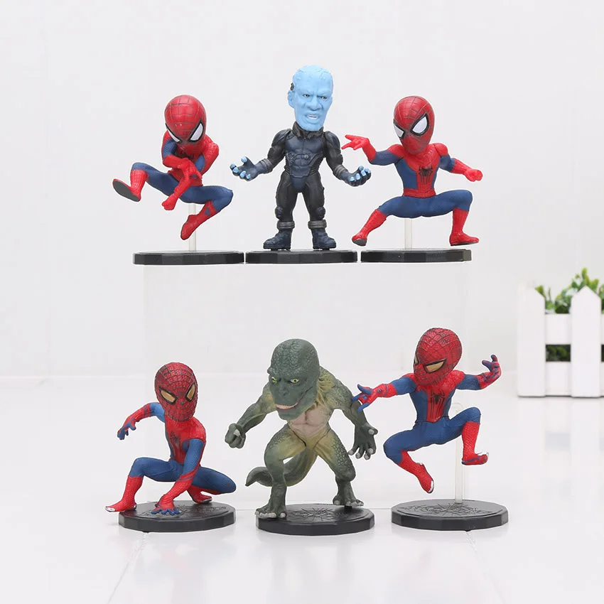 6Pcs/set 6.5-8cm The Amazing Spider-man Spiderman Electro Lizard PVC Action Figures Model Toys
6Pcs/set 6.5-8cm The Amazing Spider-man Spiderman Electro Lizard PVC Action Figures Model Toys