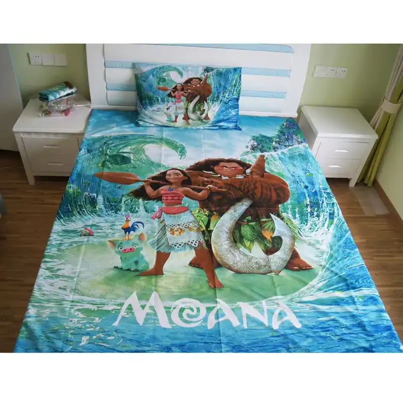 Hawaii Disney Cartoon Moana And Maui Bedding Set Duvet Cover Bed