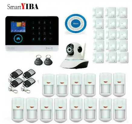 SmartYIBA RFID WIFI Wireless GSM Alarm APP Control Security Camera PIR Motion Sensor, Door Gap Detector, Remote Controller Kits
SmartYIBA RFID WIFI Wireless GSM Alarm APP Control Security Camera PIR Motion Sensor, Door Gap Detector, Remote Controller Kits