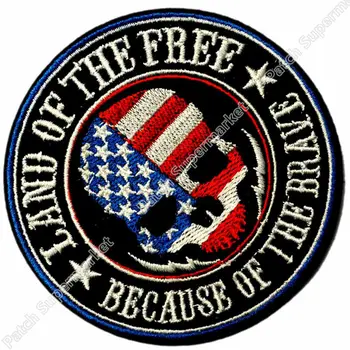 3.5" Land of the Free Skull Patch US FLAG Rider Rock Heavy Metal MC Motorcycle biker vest Costume Embroidered iron on badge
3.5" Land of the Free Skull Patch US FLAG Rider Rock Heavy Metal MC Motorcycle biker vest Costume Embroidered iron on badge