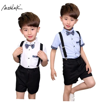 ActhInK New Summer Children Short Wedding Overall Suits with Bowtie for Boys Kids Performance Suits Boys Formal Suits, ZC095
ActhInK New Summer Children Short Wedding Overall Suits with Bowtie for Boys Kids Performance Suits Boys Formal Suits, ZC095