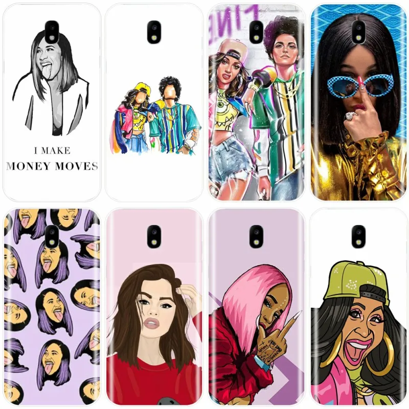 Мягкий силиконовый чехол для телефона Samsung Galaxy J3 J4 J6 J8 2018 J5 J7 2017 2016 J3PRO PLUS Cardi B и