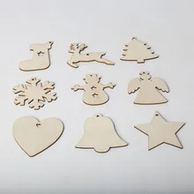DIY Natal Rusa Kepala Rusa Xmas Menggantung Hiasan Kayu Pesta Natal Dekorasi untuk Rumah Anak-anak Hadiah 10 Buah/BANYAK(China)