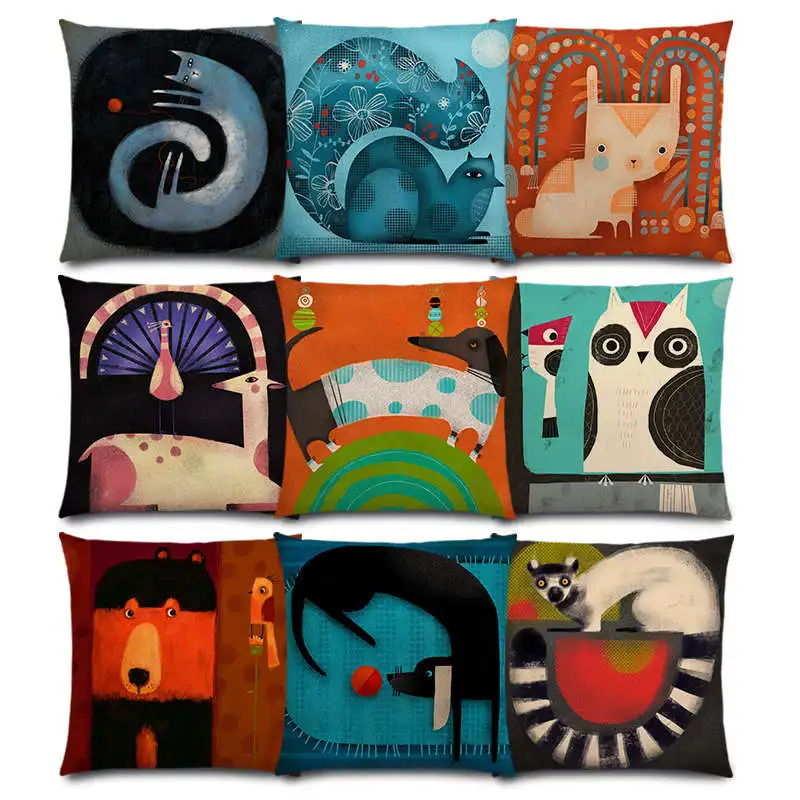 Abstract Fantasy Animals Painting Dachshund Owl Cat Dog Squirrel Rabbit Fox Camel Elephant Good Cushion Cover Pillow Case
Abstract Fantasy Animals Painting Dachshund Owl Cat Dog Squirrel Rabbit Fox Camel Elephant Good Cushion Cover Pillow Case
