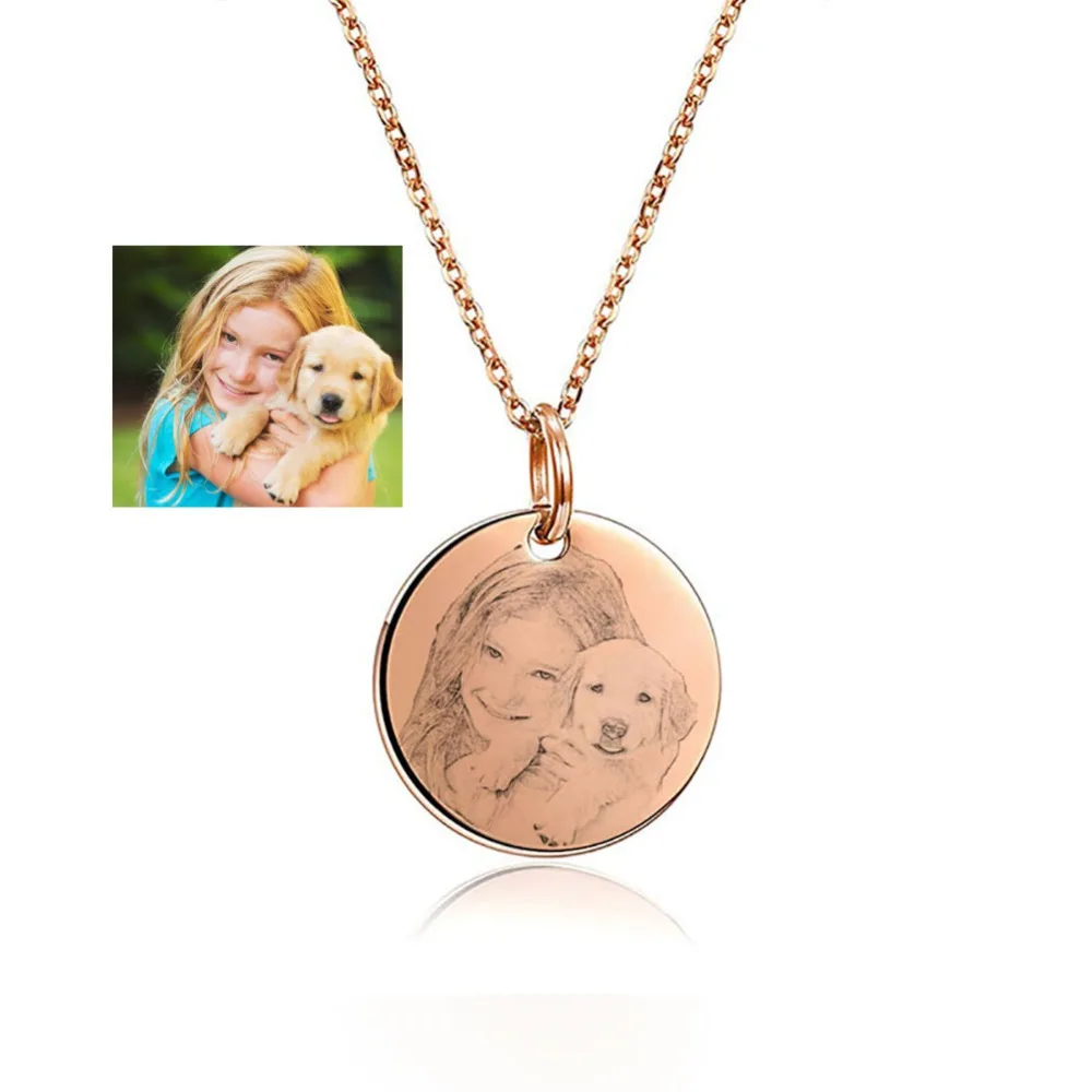 Custom Personalized Photo Engraved Round Disc Necklace for Women Stainless Steel Engraving Pendant Jewelry
Custom Personalized Photo Engraved Round Disc Necklace for Women Stainless Steel Engraving Pendant Jewelry