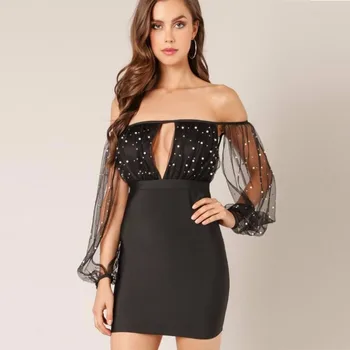 2019 Mini Dress Sexy Celebrity Backless Slash Neck Women Beading See-Through Night Club Bandage Body con Dresses Wholesale
2019 Mini Dress Sexy Celebrity Backless Slash Neck Women Beading See-Through Night Club Bandage Body con Dresses Wholesale