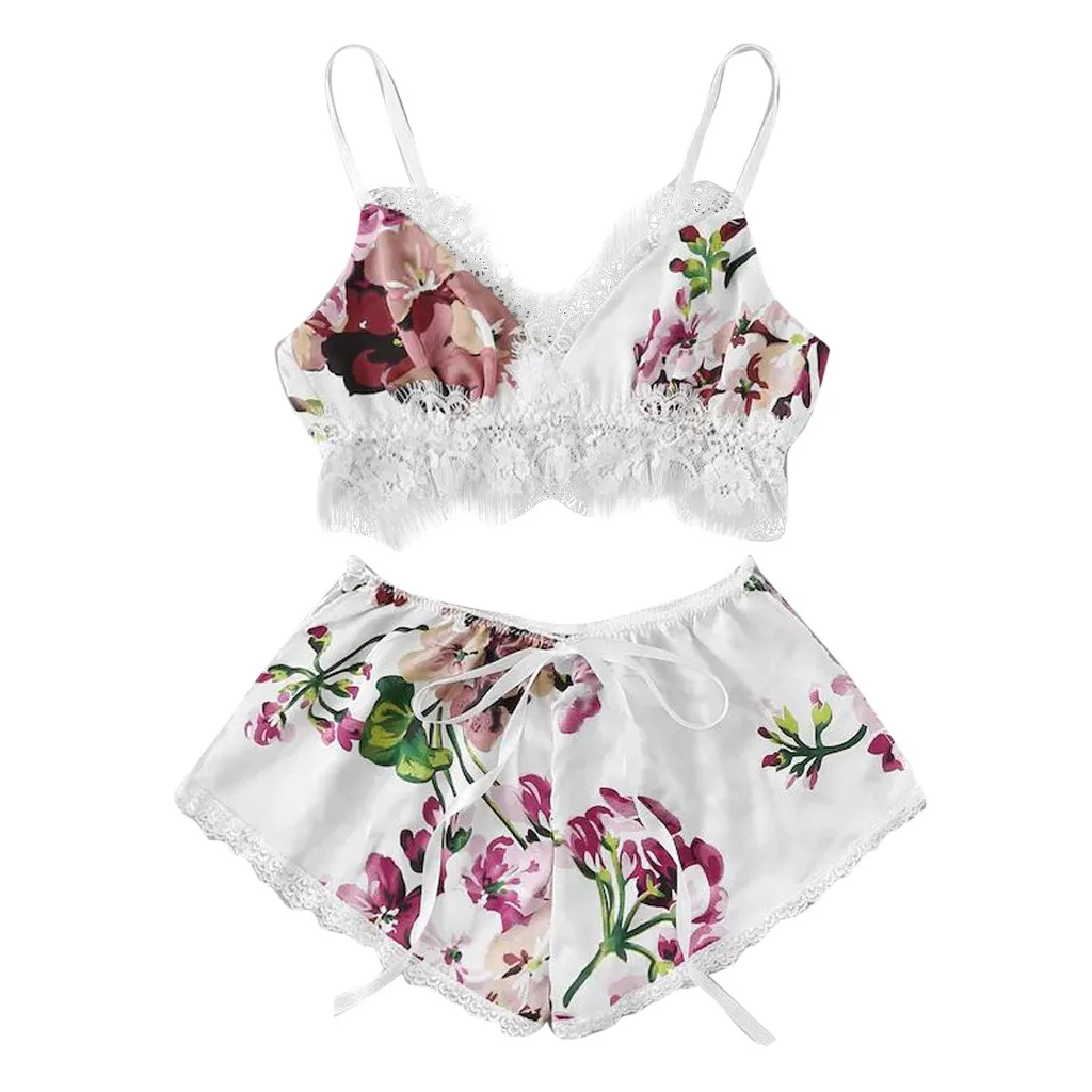 Fashion Sexy Lace Satin Trim Floral pajamas Bow Lingerie Set Babydoll Sleepwear pijamas verano mujer
Fashion Sexy Lace Satin Trim Floral pajamas Bow Lingerie Set Babydoll Sleepwear pijamas verano mujer