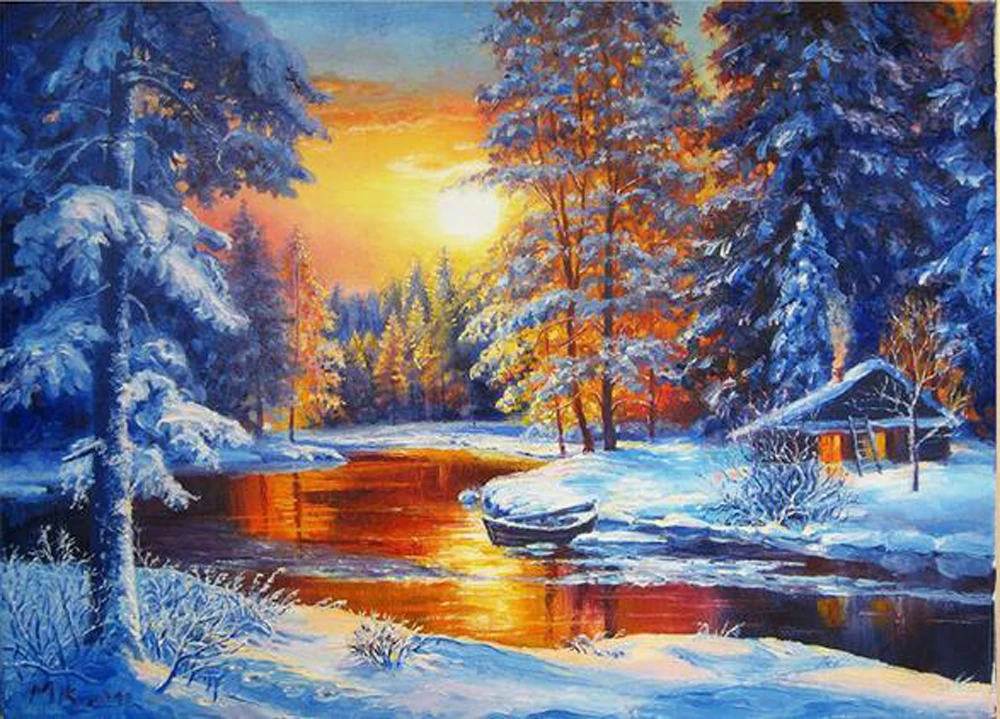 5D Diamond Painting Cross Stitch Kits DIY Diamond Embroidery Picture of Rhinestone DMC Winter Snow Landscape Home Decoration
5D Diamond Painting Cross Stitch Kits DIY Diamond Embroidery Picture of Rhinestone DMC Winter Snow Landscape Home Decoration