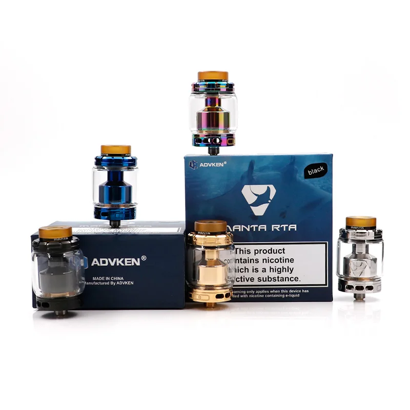 Original Advken MANTA RTA Tank 5ml Capacity Top Filling 810 Drip Tip manta atomizer with 24mm Diameter Advken manta RTA tank
Original Advken MANTA RTA Tank 5ml Capacity Top Filling 810 Drip Tip manta atomizer with 24mm Diameter Advken manta RTA tank