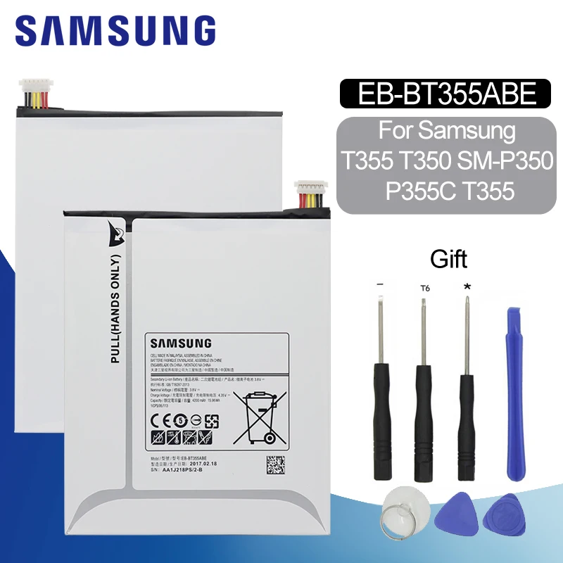

SAMSUNG Replacement Tablet Battery EB-BT355ABE 4200mAh For Samsung GALAXY Tab A 8.0 T355C GALAXY Tab5 SM-P350 SM-T355 T350 P355C