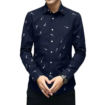 TFETTERS 2019 New Fashion Spring Autumn Men Shirt Business Casual Long Sleeve Flish Print Shirt Men Clothes Cotton Slim Shirt
TFETTERS 2019 New Fashion Spring Autumn Men Shirt Business Casual Long Sleeve Flish Print Shirt Men Clothes Cotton Slim Shirt