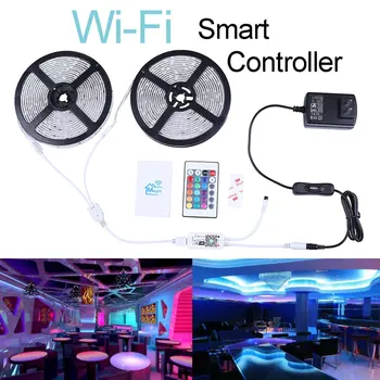 WiFi Wireless Smart Phone Controlled Led Strip Light Kit with DC12V UL Listed Power Supply Waterproof SMD 5050 32.8Ft(10M) ST246 
WiFi Wireless Smart Phone Controlled Led Strip Light Kit with DC12V UL Listed Power Supply Waterproof SMD 5050 32.8Ft(10M) ST246