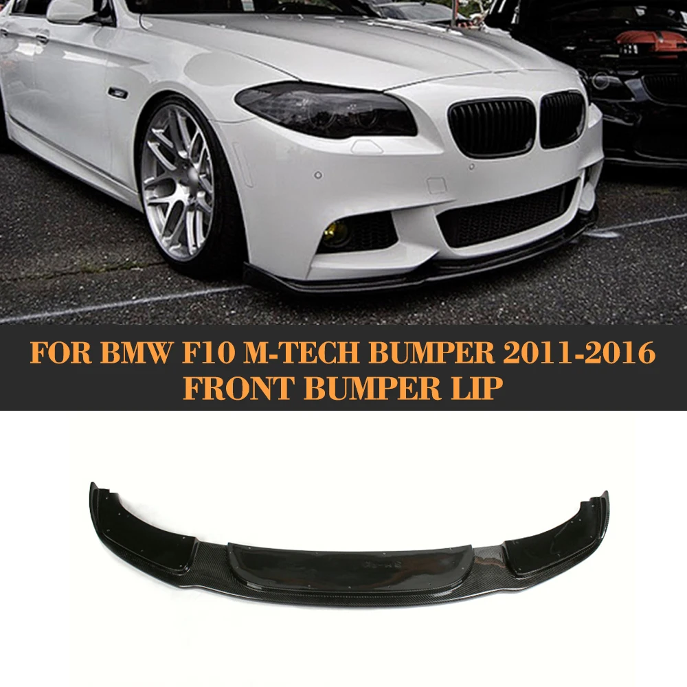 Fits 2011-2016 BMW F10 5 Series V Style Front Bumper Lip Unpainted Black PU