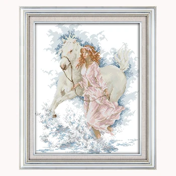 JoySunday counted crossstitch diyThe girl walk with her horse DMC14CT11CT cotton needlework baby room bedroom painting home deco
JoySunday counted crossstitch diyThe girl walk with her horse DMC14CT11CT cotton needlework baby room bedroom painting home deco
