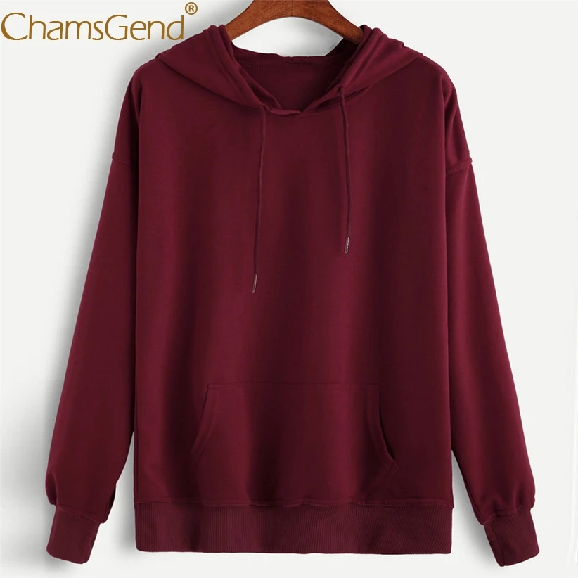 Chamsgend Hoodies Women Girls Casual Streetwear Solid Burgundy Hoody Sweatshirt With Front Pocket Female Blouse Tops 71226
Chamsgend Hoodies Women Girls Casual Streetwear Solid Burgundy Hoody Sweatshirt With Front Pocket Female Blouse Tops 71226