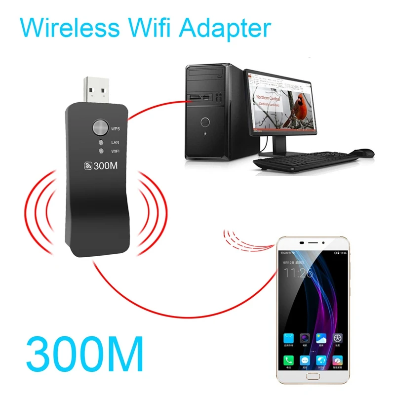 New 300Mbps Wireless USB WiFi Wi Fi Wi-Fi Adapter With External Antenna Networking Accessories
New 300Mbps Wireless USB WiFi Wi Fi Wi-Fi Adapter With External Antenna Networking Accessories