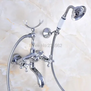Chrome Wall Mounted Clawfoot Bathtub Faucet Bath Shower Water Mixer tap w/Handshower lna758
Chrome Wall Mounted Clawfoot Bathtub Faucet Bath Shower Water Mixer tap w/Handshower lna758