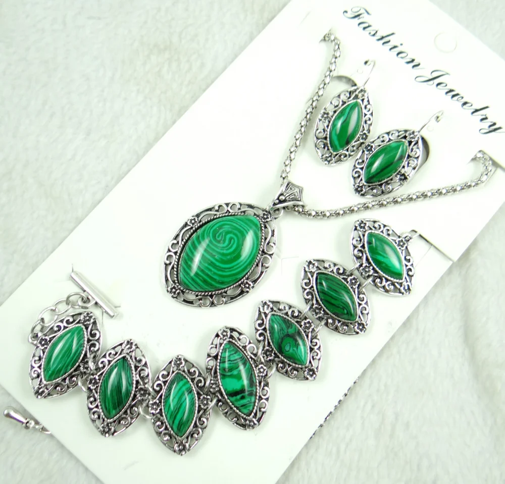 Fashion hot beautiful malachite Handmade Gem Jewellery Necklace bracelet 3 sets R7
Fashion hot beautiful malachite Handmade Gem Jewellery Necklace bracelet 3 sets R7