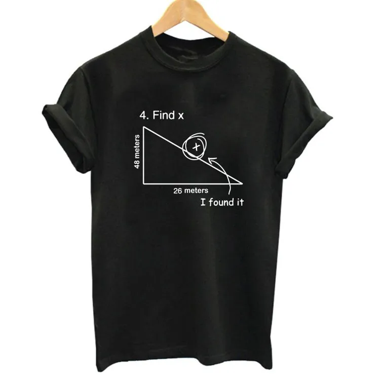 Find X T Shirt Funny Variable Math Test Question Witty Response Tee Women Slogan Top Fangirl Gifts Dropshipping
Find X T Shirt Funny Variable Math Test Question Witty Response Tee Women Slogan Top Fangirl Gifts Dropshipping