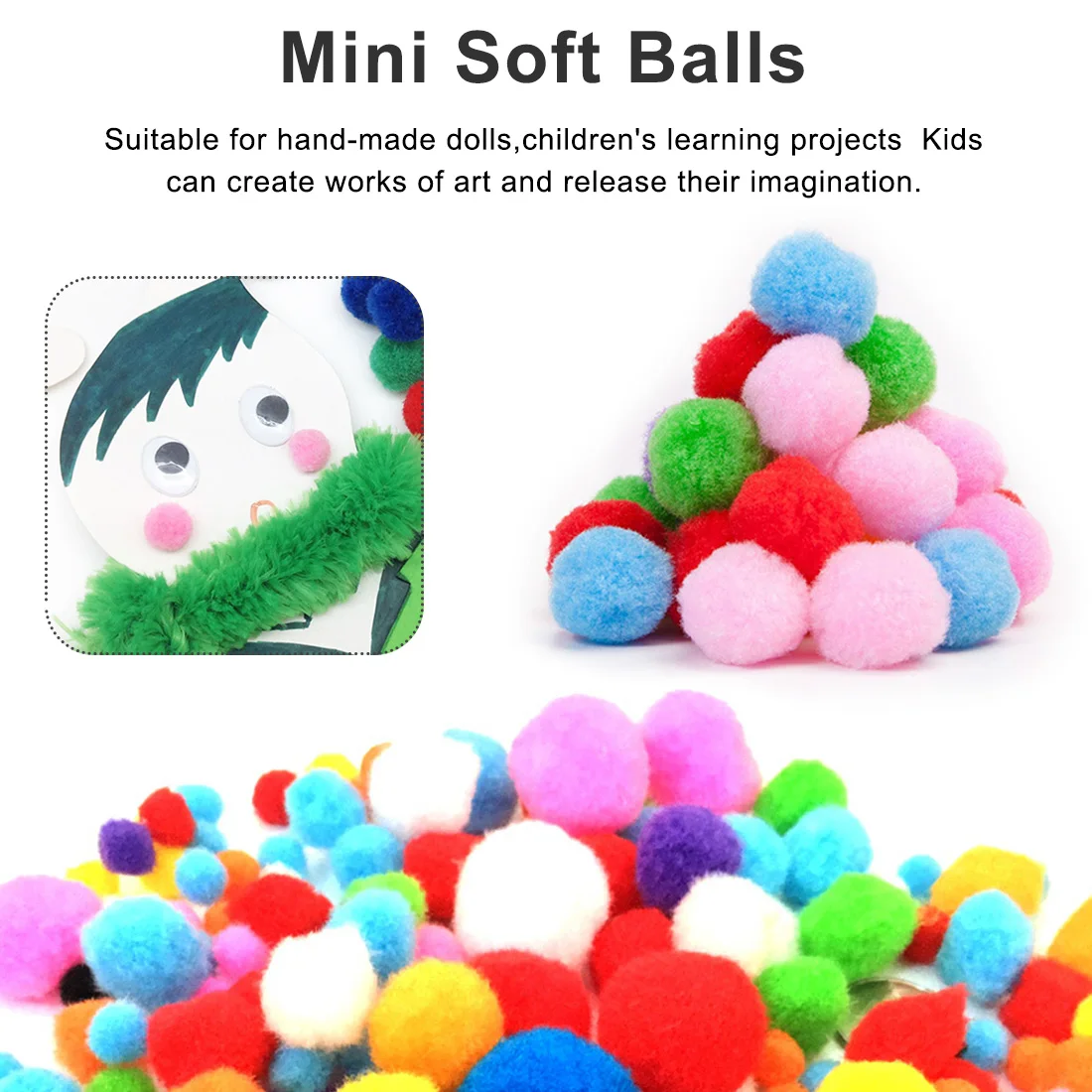 Fashion 100pcs 5 size Soft mix color pompom Fluffy Plush cloth Craft DIY Soft ball fur ball home decor Sewing Supplies
Fashion 100pcs 5 size Soft mix color pompom Fluffy Plush cloth Craft DIY Soft ball fur ball home decor Sewing Supplies