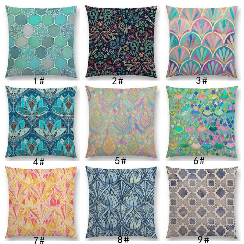New Deco Fresco Mediterranean Pattern Lotus Watercolor Patchwork Gorgeous Frosting Cushion Car Cover Sofa Throw Pillow Case
New Deco Fresco Mediterranean Pattern Lotus Watercolor Patchwork Gorgeous Frosting Cushion Car Cover Sofa Throw Pillow Case