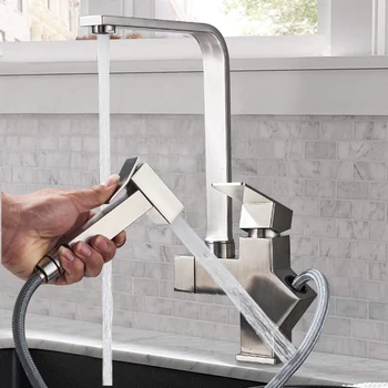 Brushed Nickle Kitchen Faucet Pull Out Sprayer Tap Sink Faucet 360 Rotation Kitchen Faucet Hot and Cold Water Mixer Crane
Brushed Nickle Kitchen Faucet Pull Out Sprayer Tap Sink Faucet 360 Rotation Kitchen Faucet Hot and Cold Water Mixer Crane