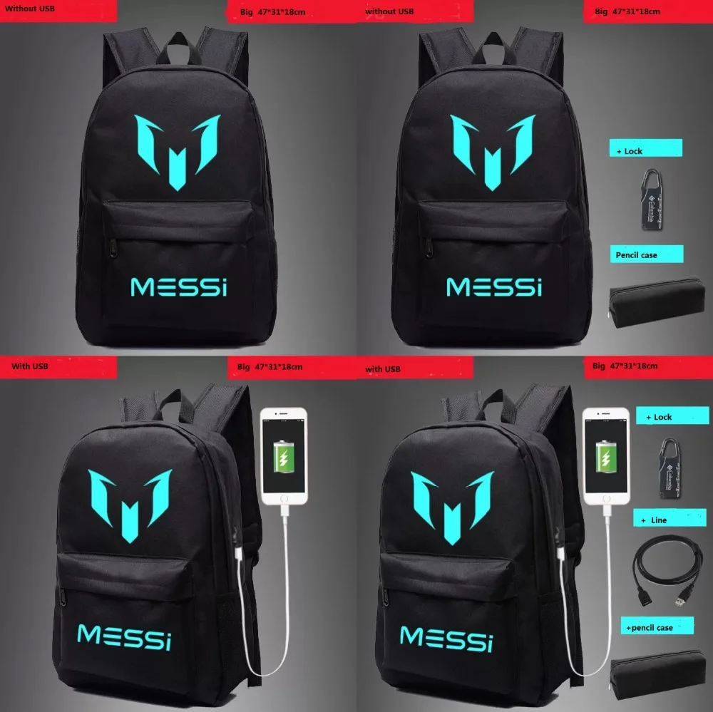 High Quality Luminous Messi Backpack Children Spiderman School Boys and Girls Back To School Glowing Bags Women Men Shoulder Bag
High Quality Luminous Messi Backpack Children Spiderman School Boys and Girls Back To School Glowing Bags Women Men Shoulder Bag