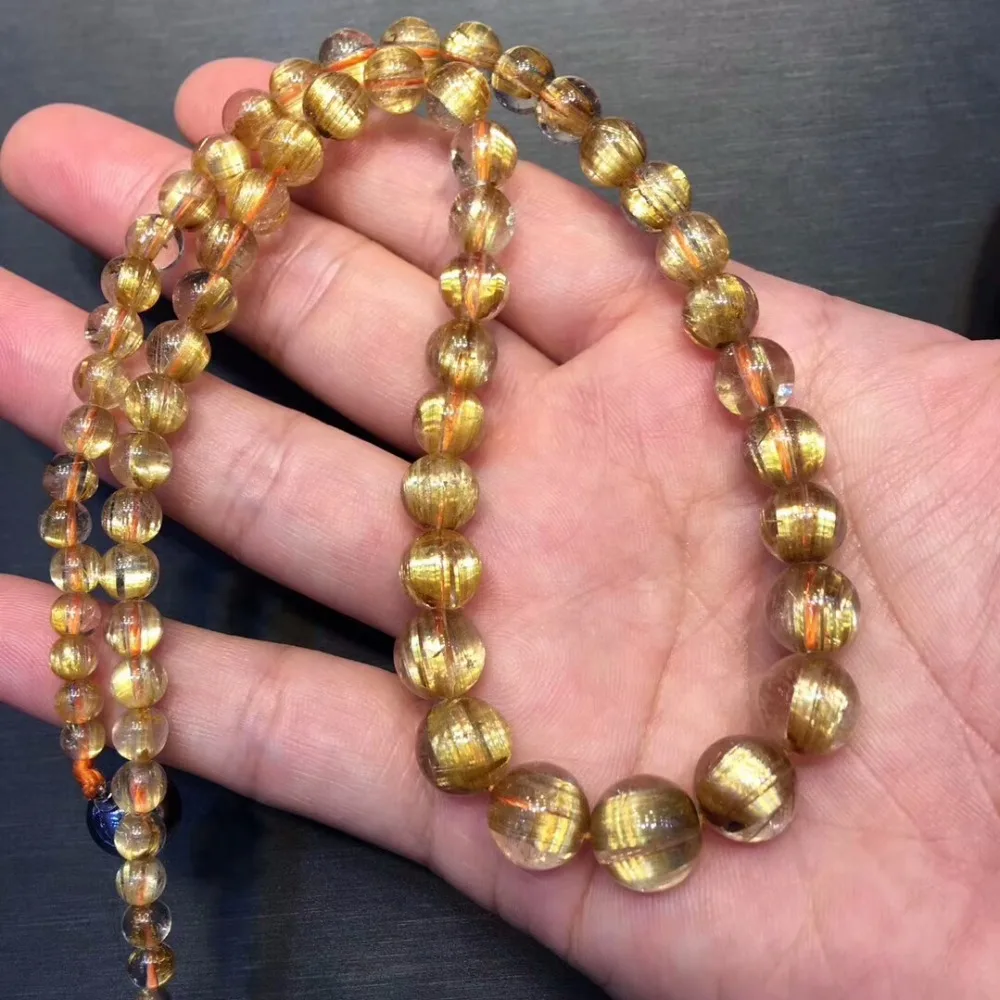 100% Natural Titanium Gold Rutilated Quartz Long Round Beads Necklaces Crystal Necklaces For Women 5-10mm AAAAAA Certificate
100% Natural Titanium Gold Rutilated Quartz Long Round Beads Necklaces Crystal Necklaces For Women 5-10mm AAAAAA Certificate