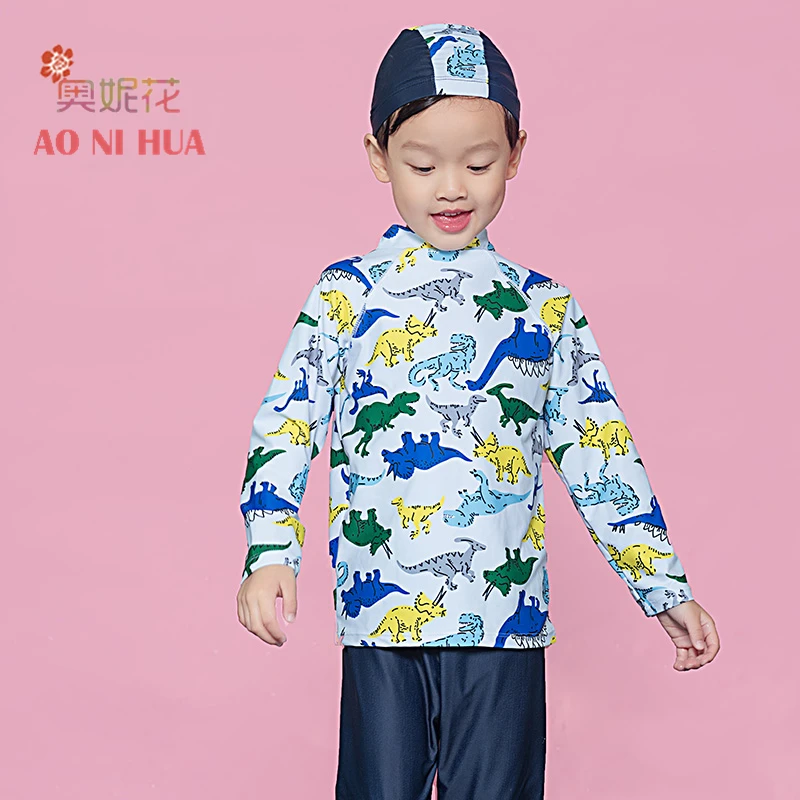 AONIHUA 2017 Cute Cartoon Dinosaur Print Two Piece Swimsuit Boys kids Long sleeve Professional swimwears Children bathing suit
AONIHUA 2017 Cute Cartoon Dinosaur Print Two Piece Swimsuit Boys kids Long sleeve Professional swimwears Children bathing suit