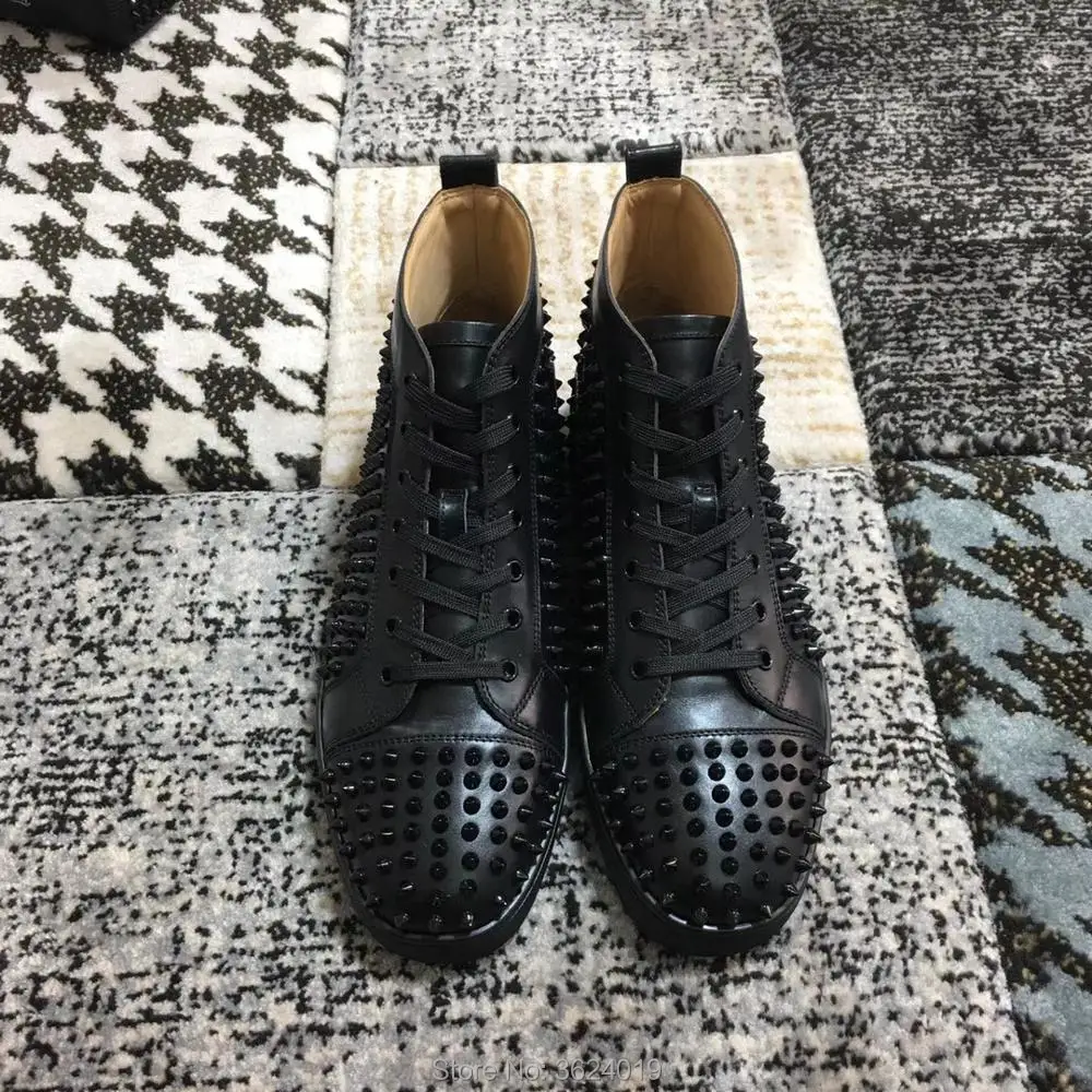 cl andgz Black Lace up Rivet High quality Red bottoms shoes High cut shoes for men Sneakers Leather Loafers 2018 Footwear Spring
cl andgz Black Lace up Rivet High quality Red bottoms shoes High cut shoes for men Sneakers Leather Loafers 2018 Footwear Spring