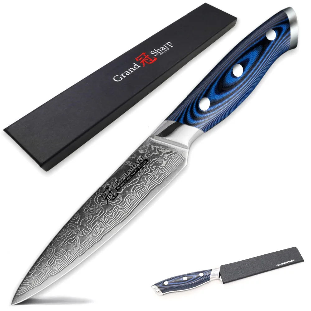 GRANDSHARP 5 Inch Utility Knife 67 Layers Japanese Damascus Stainless Steel VG-10 Cooking Tools Kitchen Damascus Chef Knife NEW
GRANDSHARP 5 Inch Utility Knife 67 Layers Japanese Damascus Stainless Steel VG-10 Cooking Tools Kitchen Damascus Chef Knife NEW