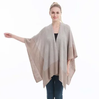 Sweater Women New Large Size Shawl Women's European And American Fashion Contrast Color Stitching Open Shawl Knit Pullover 2018
Sweater Women New Large Size Shawl Women's European And American Fashion Contrast Color Stitching Open Shawl Knit Pullover 2018
