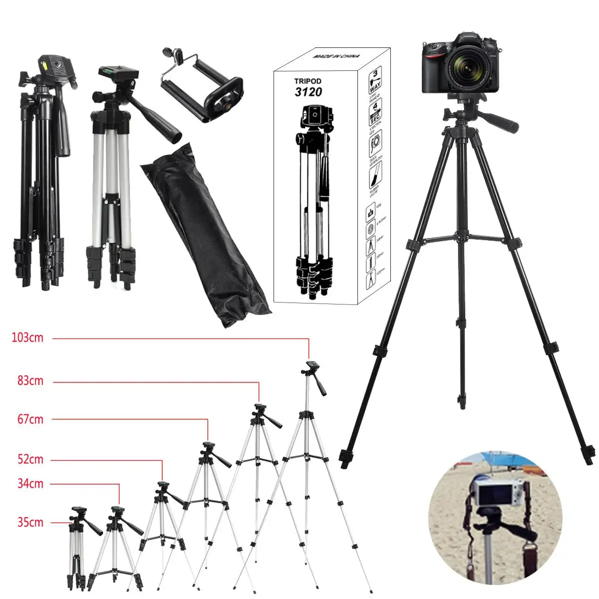 36-100 cm Extendable Mobile Smart Phone Digital Camera Tripod Stand Mount Holder Clip Set For Nikon for Canon for iPhone XS MAS
36-100 cm Extendable Mobile Smart Phone Digital Camera Tripod Stand Mount Holder Clip Set For Nikon for Canon for iPhone XS MAS