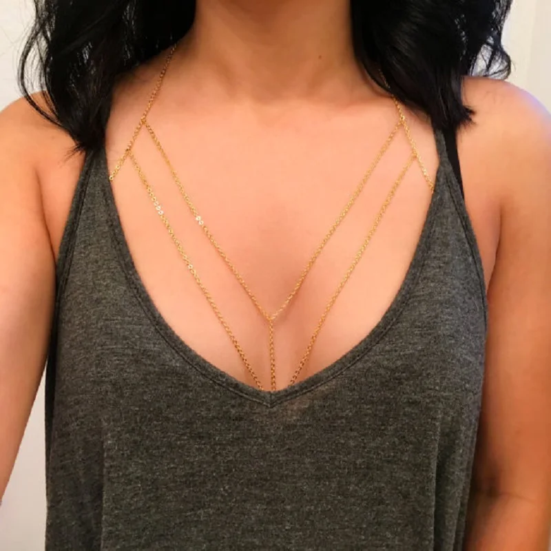 Summer Gold Silver Body Chain Link Bra Multilayer Sexy Beach Bikini Chain Harness Necklaces Women Bodychain Boho Jewelry Gift
Summer Gold Silver Body Chain Link Bra Multilayer Sexy Beach Bikini Chain Harness Necklaces Women Bodychain Boho Jewelry Gift