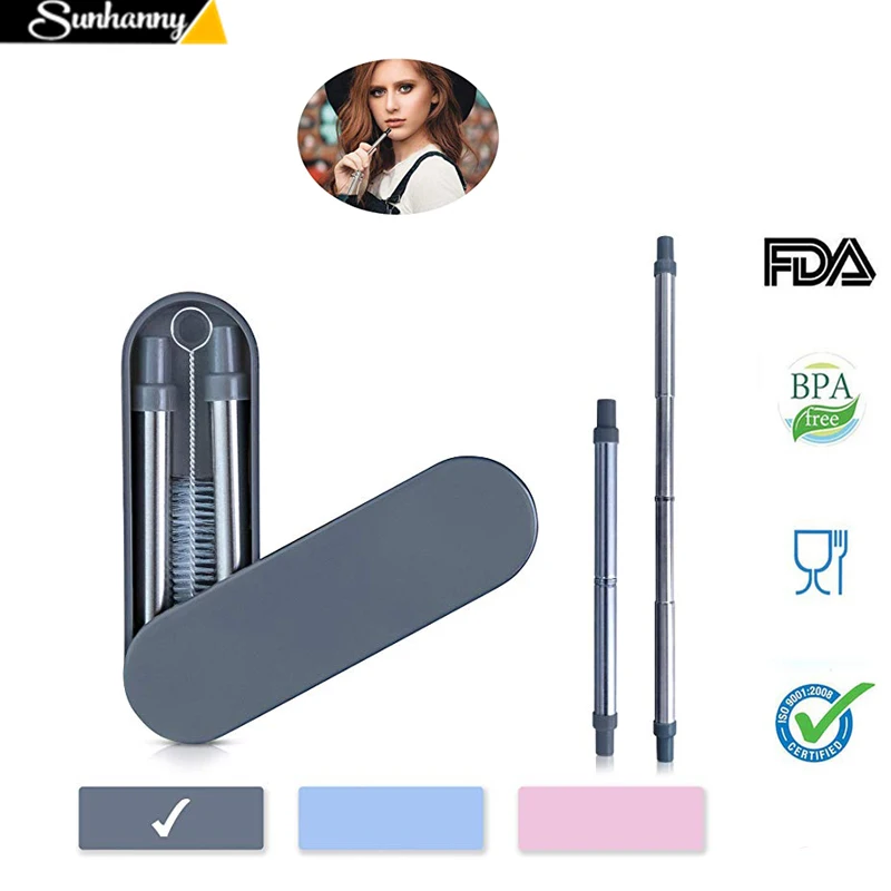 Telescopic Drinking Straw Collapsible Straw Foldable Reusable Metal Straw With Keychain Hole for Travel Outdoor Bar Accessories
Telescopic Drinking Straw Collapsible Straw Foldable Reusable Metal Straw With Keychain Hole for Travel Outdoor Bar Accessories