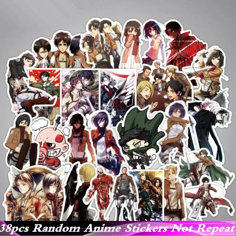 38pcs/Pack Anime Attack on Titan Stickers Waterproof Motorcycle Skate Phone Laptop Motorcycle Suitcase Guitar Sticker Pegatinas
38pcs/Pack Anime Attack on Titan Stickers Waterproof Motorcycle Skate Phone Laptop Motorcycle Suitcase Guitar Sticker Pegatinas